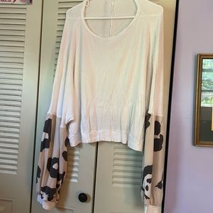 White crop long sleeve